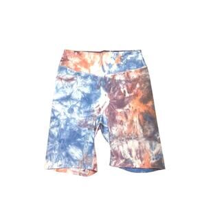 Tie-dye Spandex Women's Medium Shorts, Cycling, running, activewear shorts